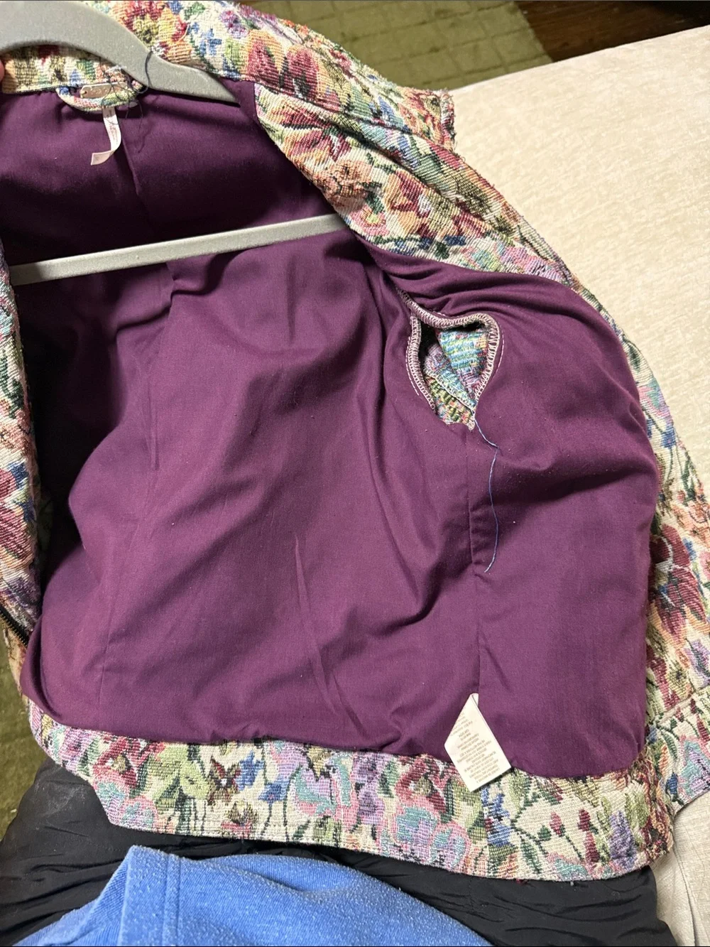 Free People Jacket sz 10 Floral Moto Style Jacket - Picture 4 of 6